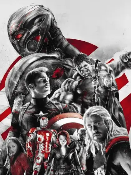 Arte ilustrativa de filme de super-heróis