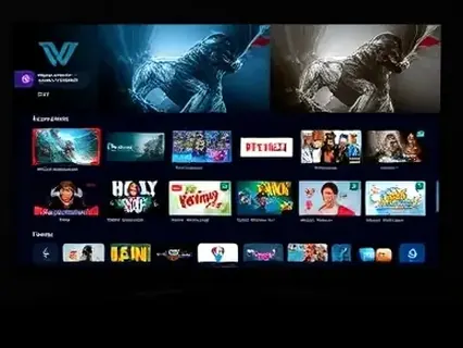 Catálogo de filmes em interface de streaming