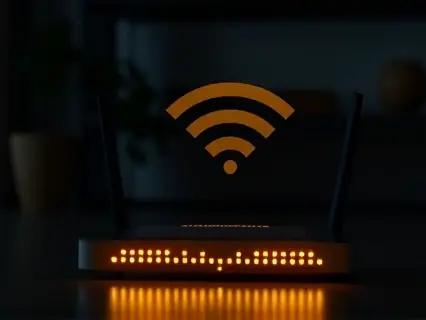 Roteador Wi-Fi com luzes acesas