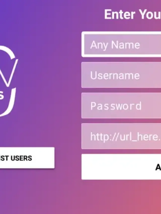 Tela de login do IPTV Smarters